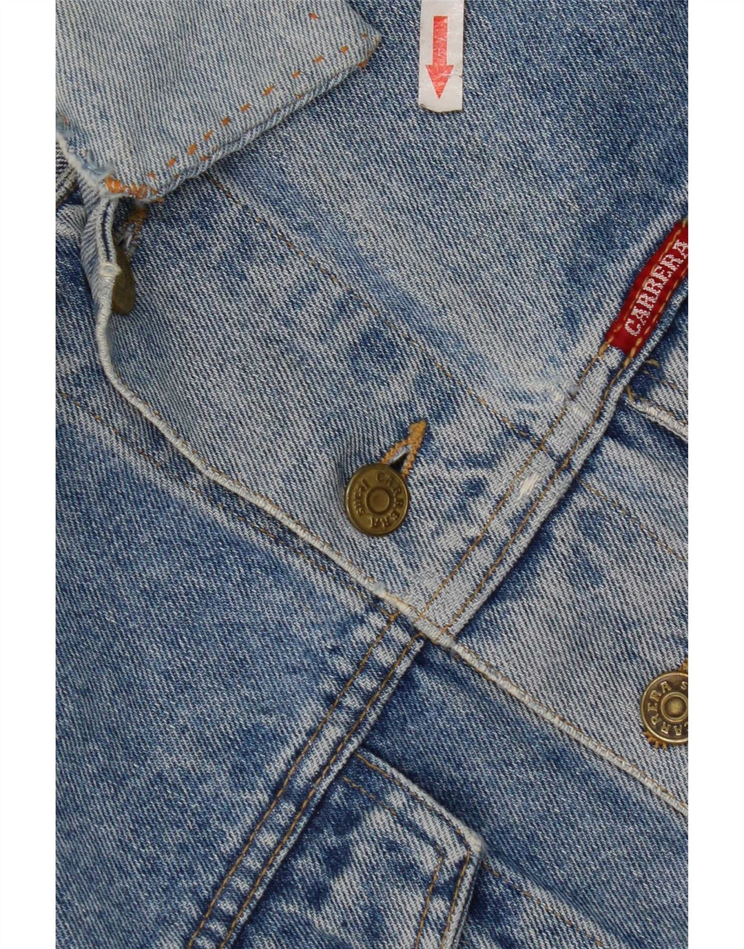 Carrera Chaqueta vaquera desgastada para hombre UK 36 Small Blue Cotton