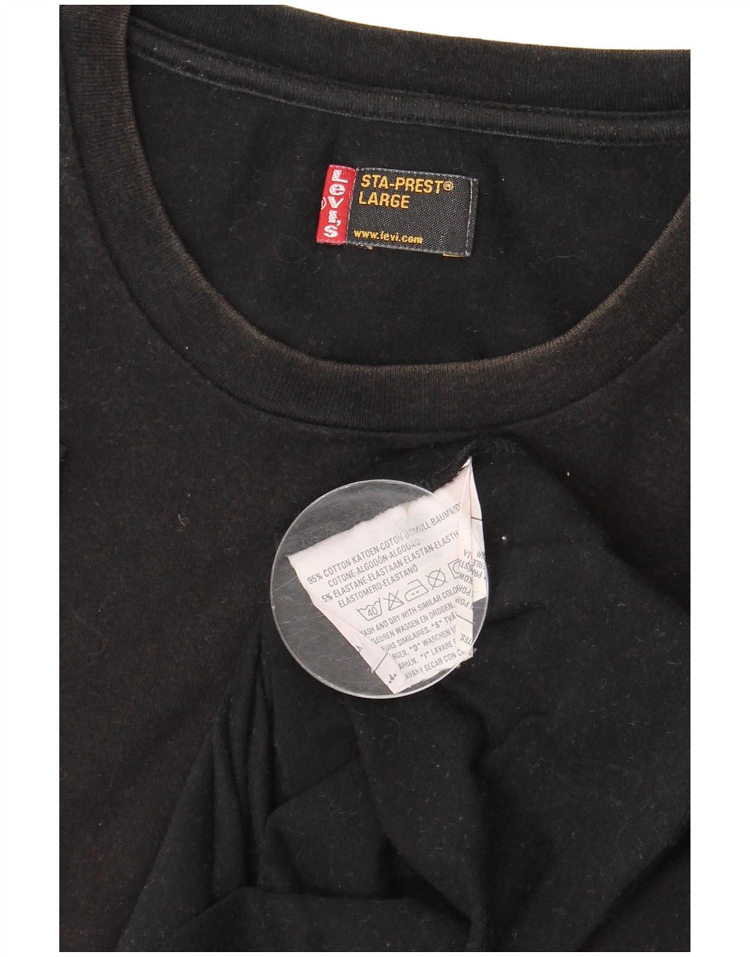 LEVI'S Hombre Camiseta Top Grande Algodón Negro