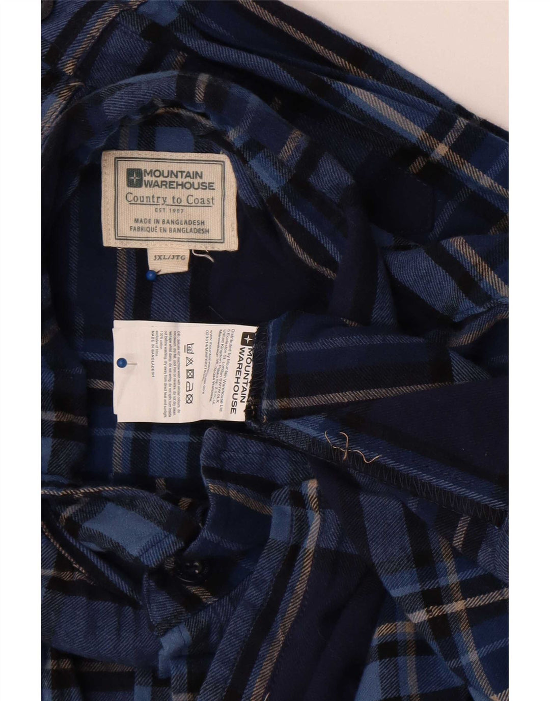 Camisa de franela para hombre de Mountain Warehouse 3XL Algodón a cuadros azules