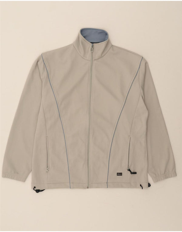 ASICS Mens Tracksuit Top Jacket Medium Grey Polyester