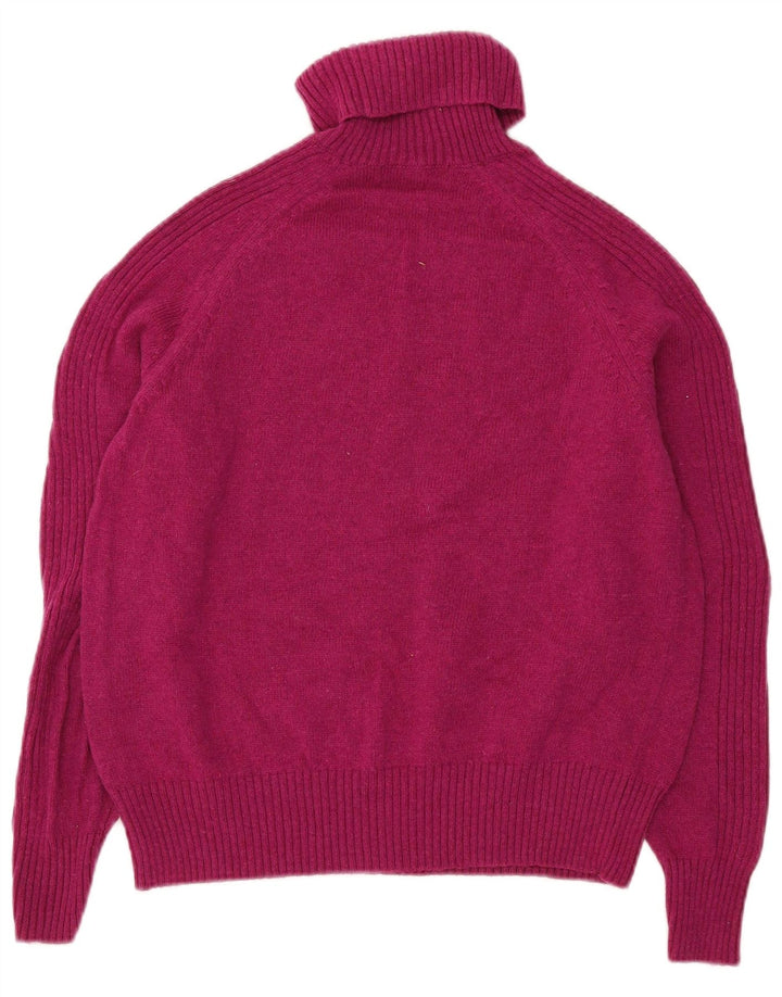 Marks & Spencer Suéter tipo jersey con cuello vuelto para mujer UK 46 Large Pink Lambswool