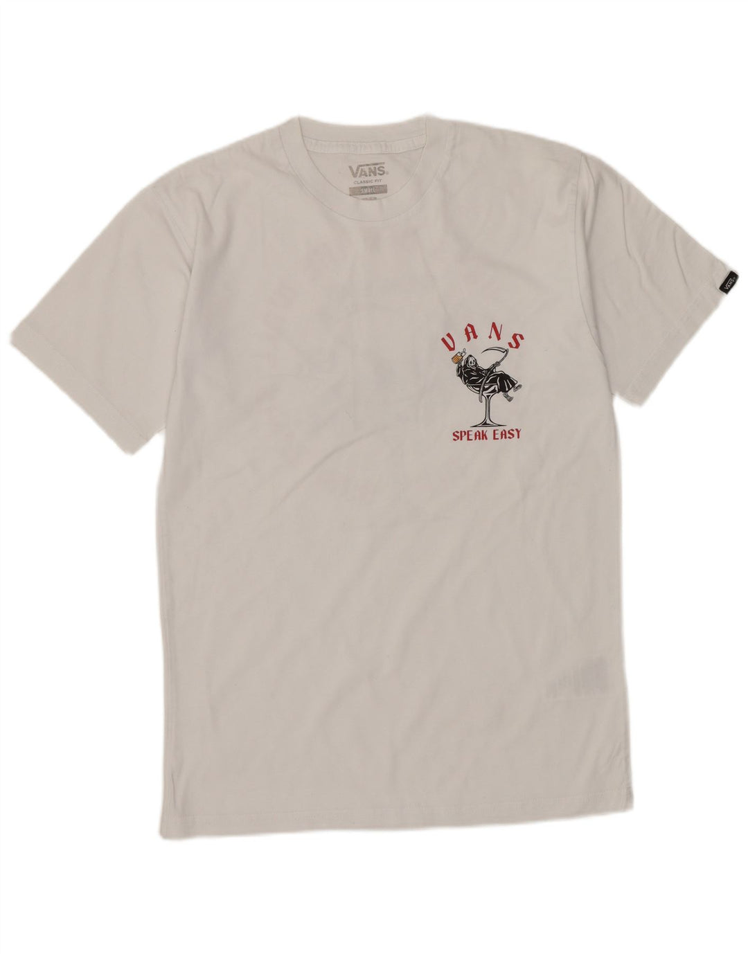 VANS Camiseta con gráfico de ajuste clásico para hombre Top Small White Cotton