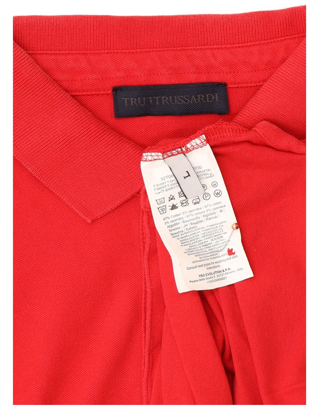 TRUSSARDI Polo Hombre Grande Rojo Algodón