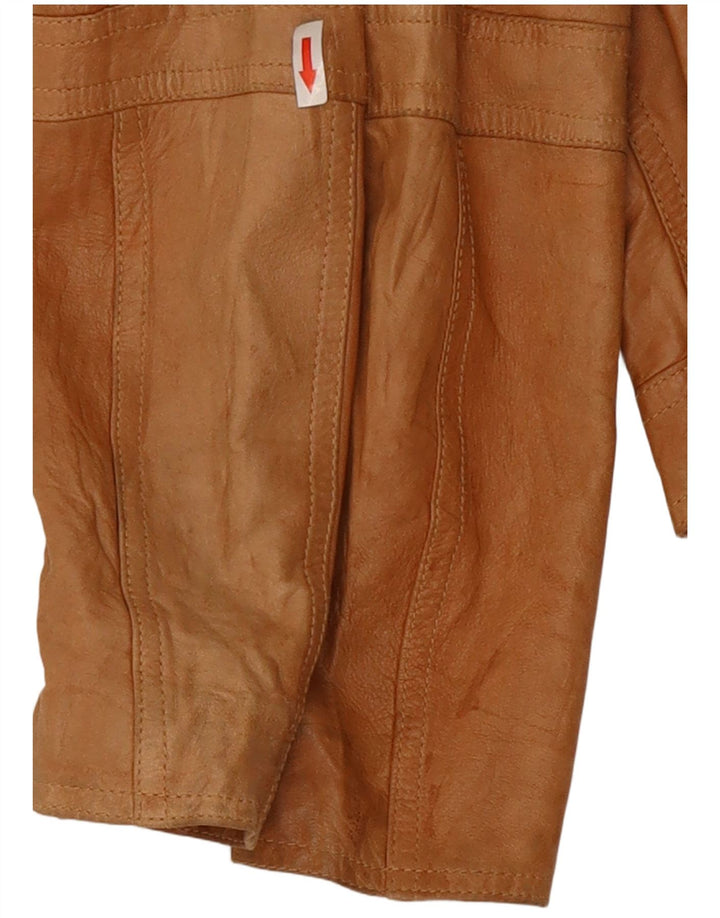 XETRA Chaqueta motera de cuero para mujer UK 8 Small Beige