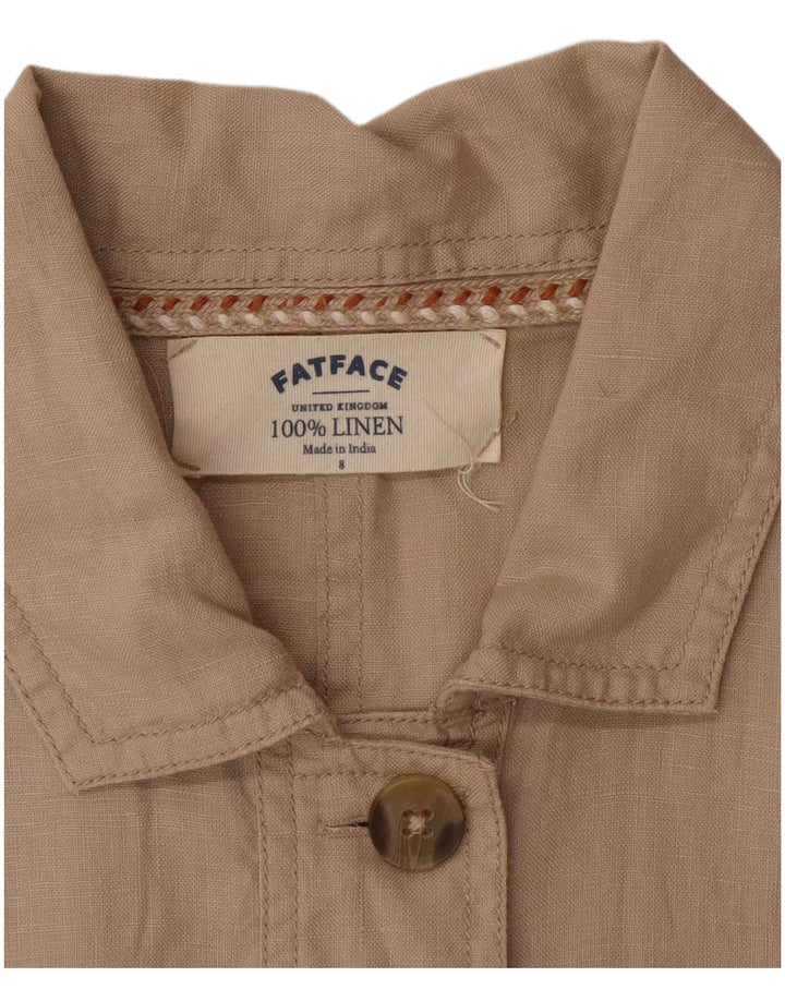 Chaqueta utilitaria para mujer Fat Face UK 8 Small Beige Linen