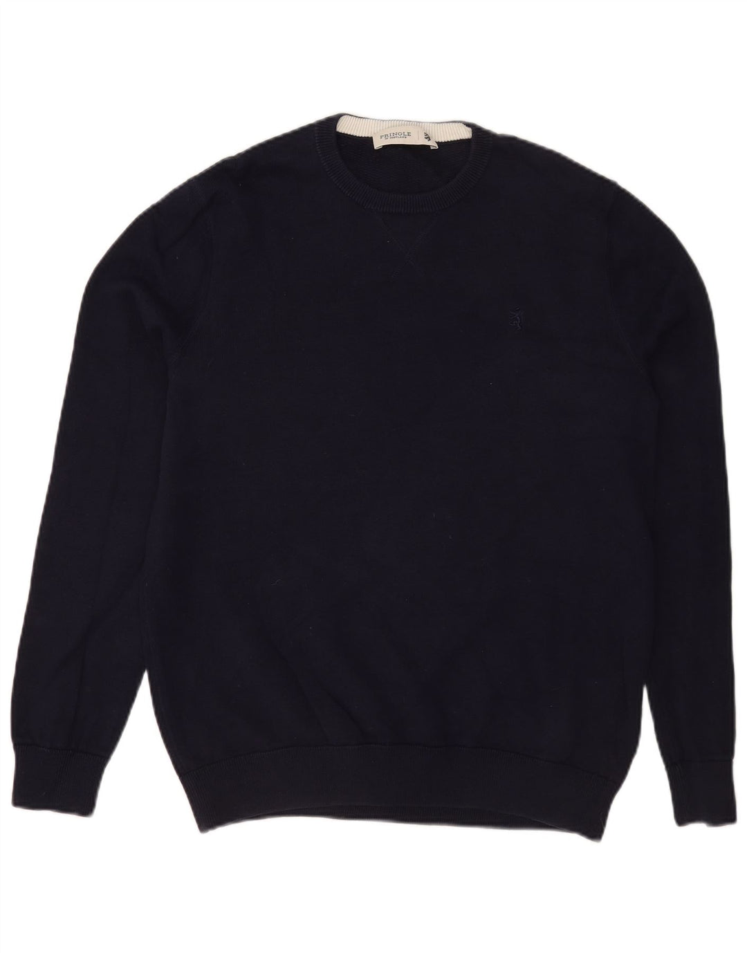 Pringle - Jersey de cuello redondo para hombre, color azul marino mediano, algodón