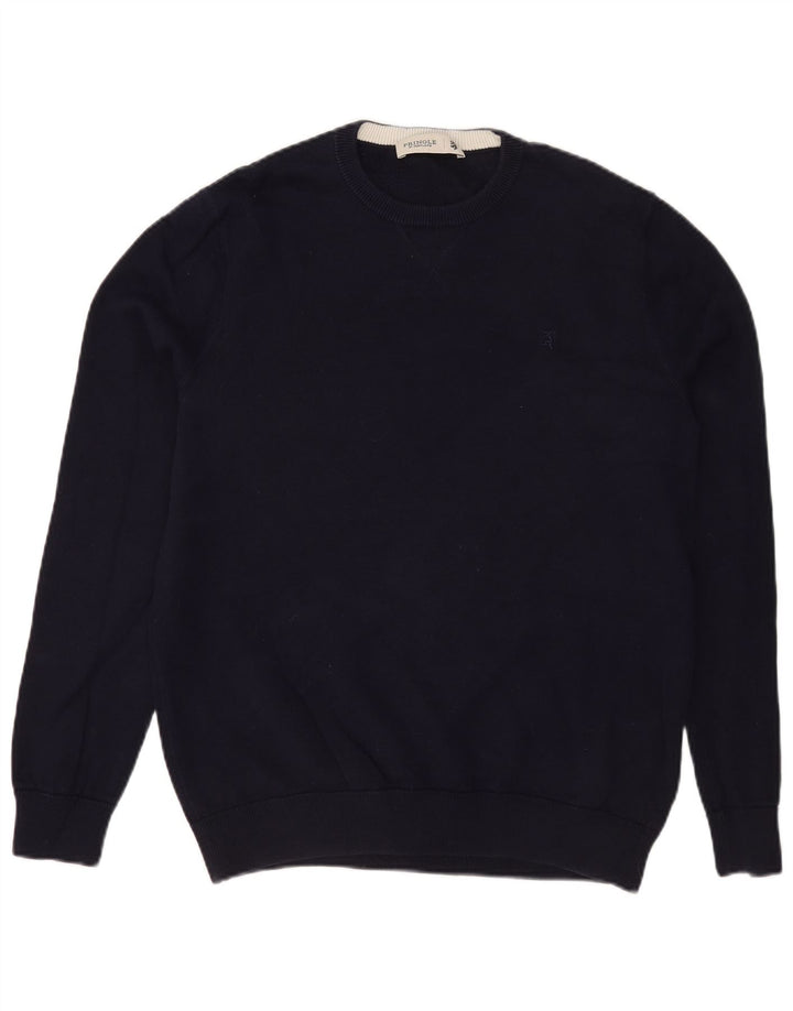 Pringle - Jersey de cuello redondo para hombre, color azul marino mediano, algodón