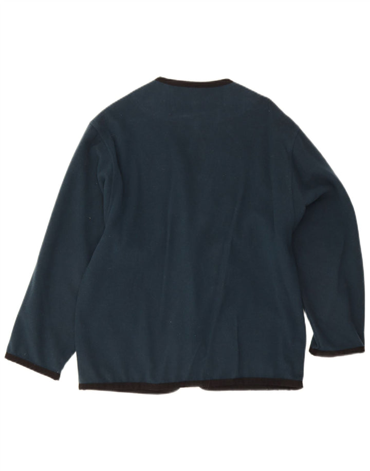 Vintage mujer Cardigan suéter Reino Unido 12 lana azul marino medio
