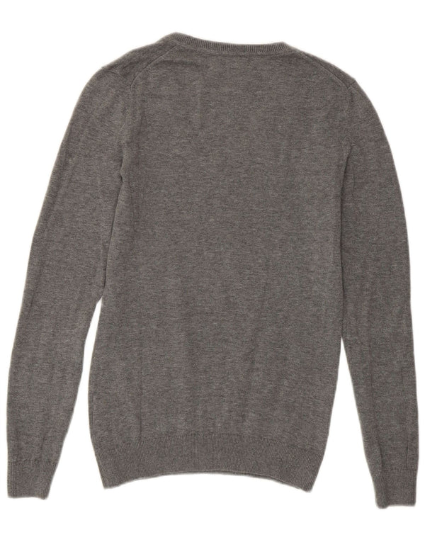 TOMMY HILFIGER Jersey con cuello en V para mujer UK 6 XS Gris Argyle/Diamond