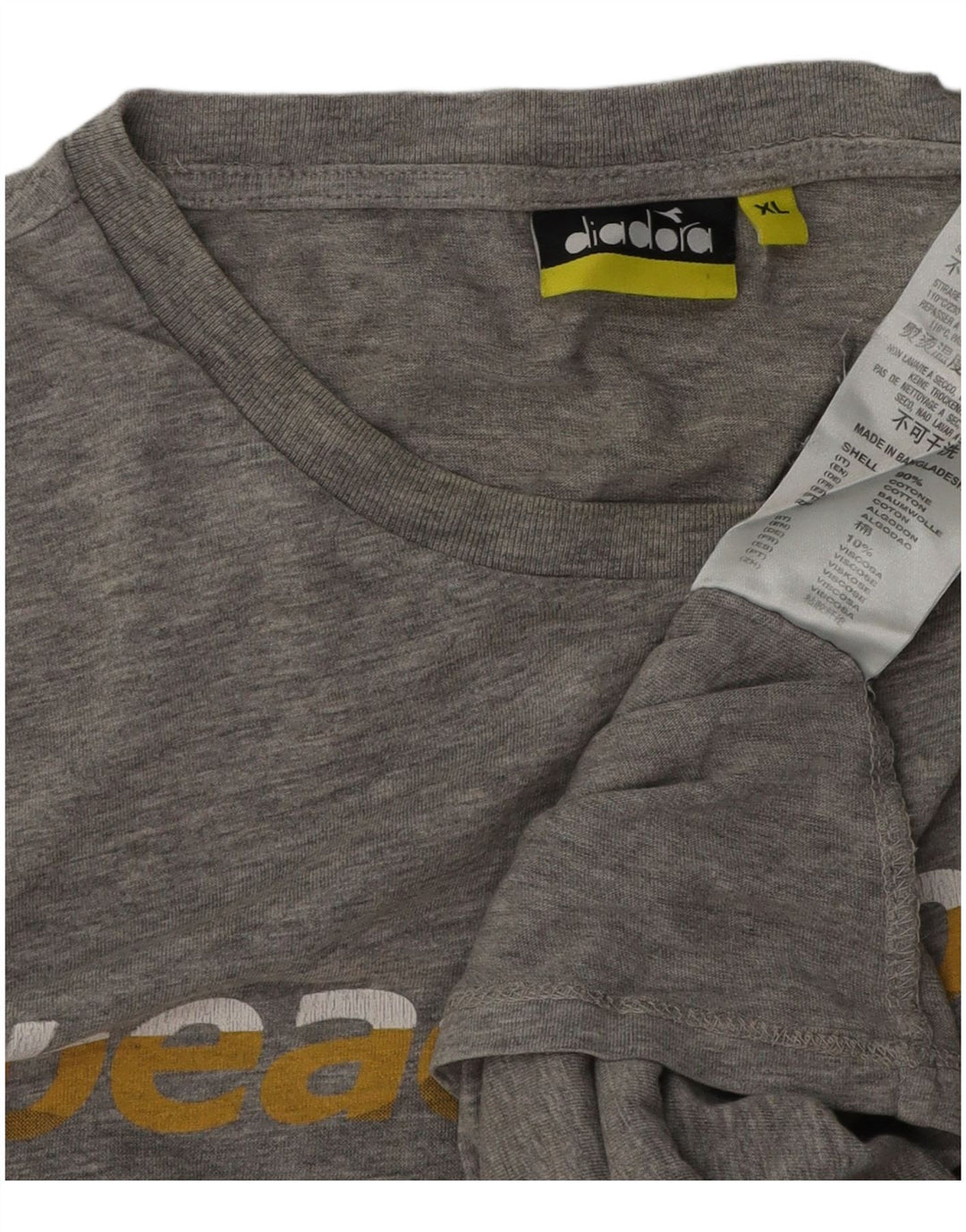 DIADORA Camiseta Gráfica Hombre Top XL Algodón Moteado Gris