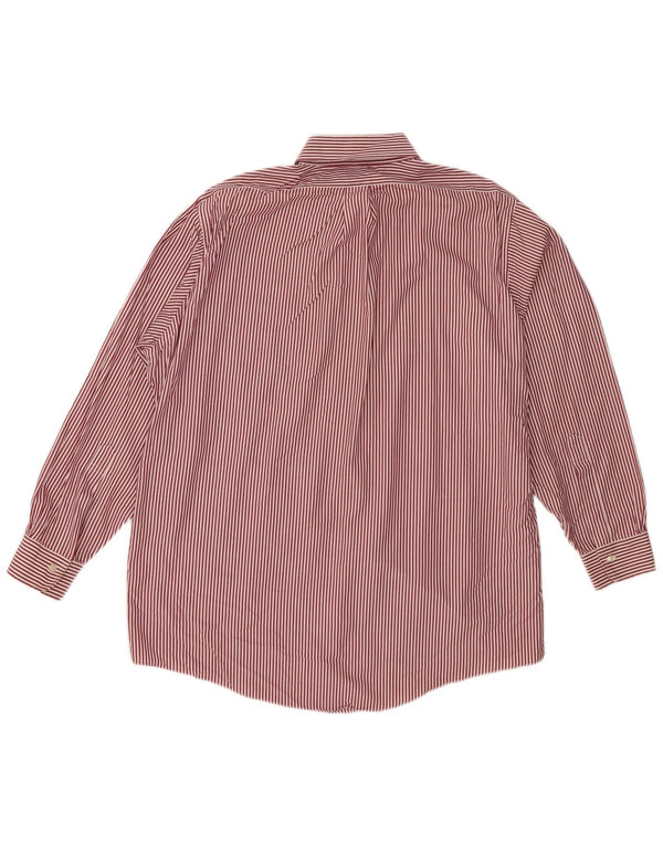 Brooks Brothers Camisa de ajuste tradicional para hombre, talla 17 XL, algodón a rayas rojas