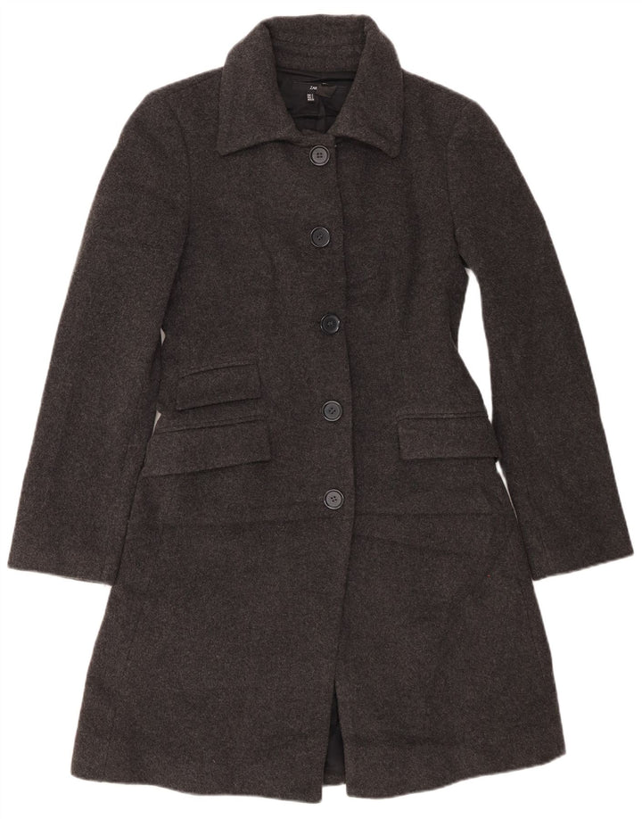 Zara Mujer Abrigo UK 10 Pequeño Lana Gris