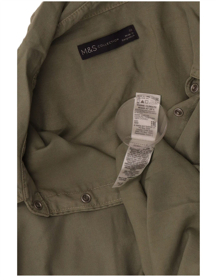 Camisa Marks & Spencer Mujer UK 22 3XL Caqui Lyocell