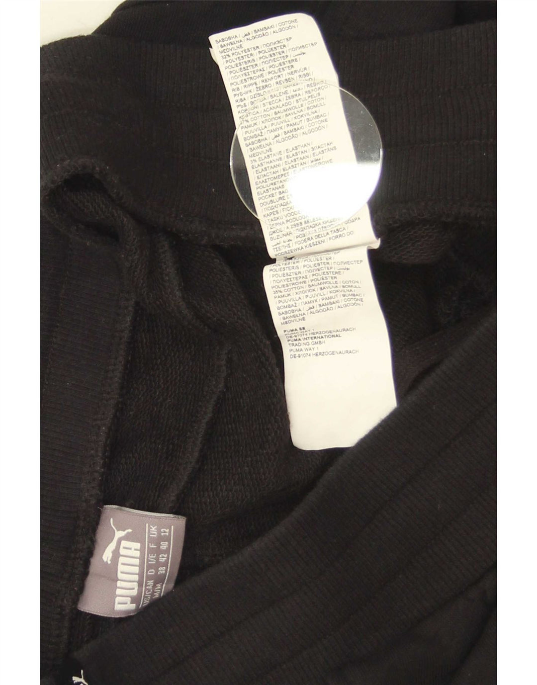 Puma Pantalones cortos deportivos para mujer UK 12 Mediano Negro Poliéster