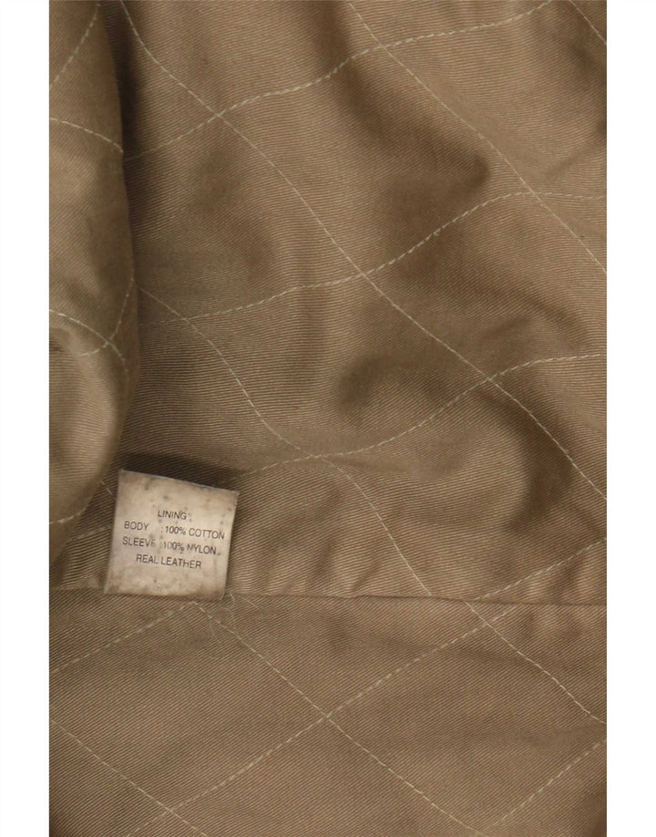 Alan Gordon Chaqueta de cuero para hombre UK 44 2XL Cuero marrón