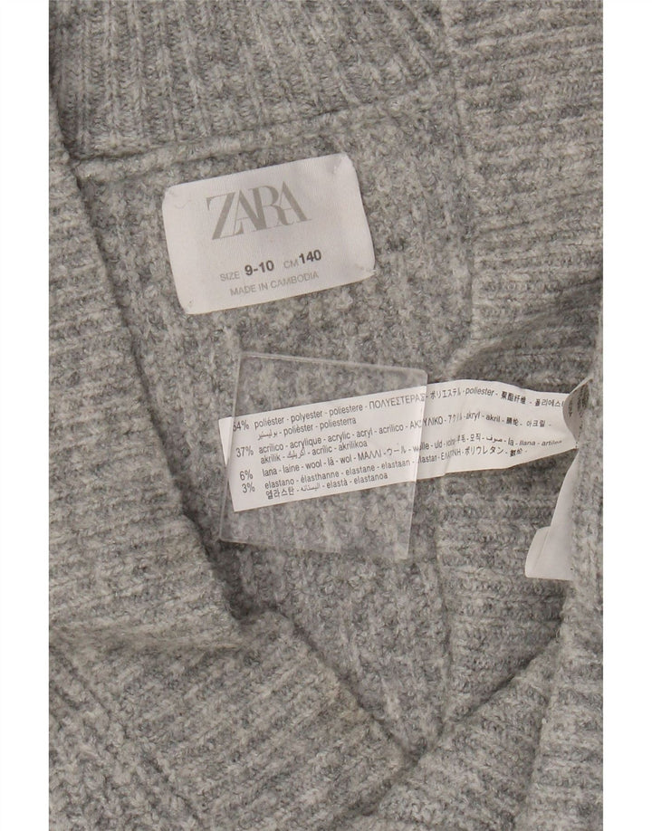 Zara Jersey Niña Cárdigan 9-10 Años Gris Poliéster