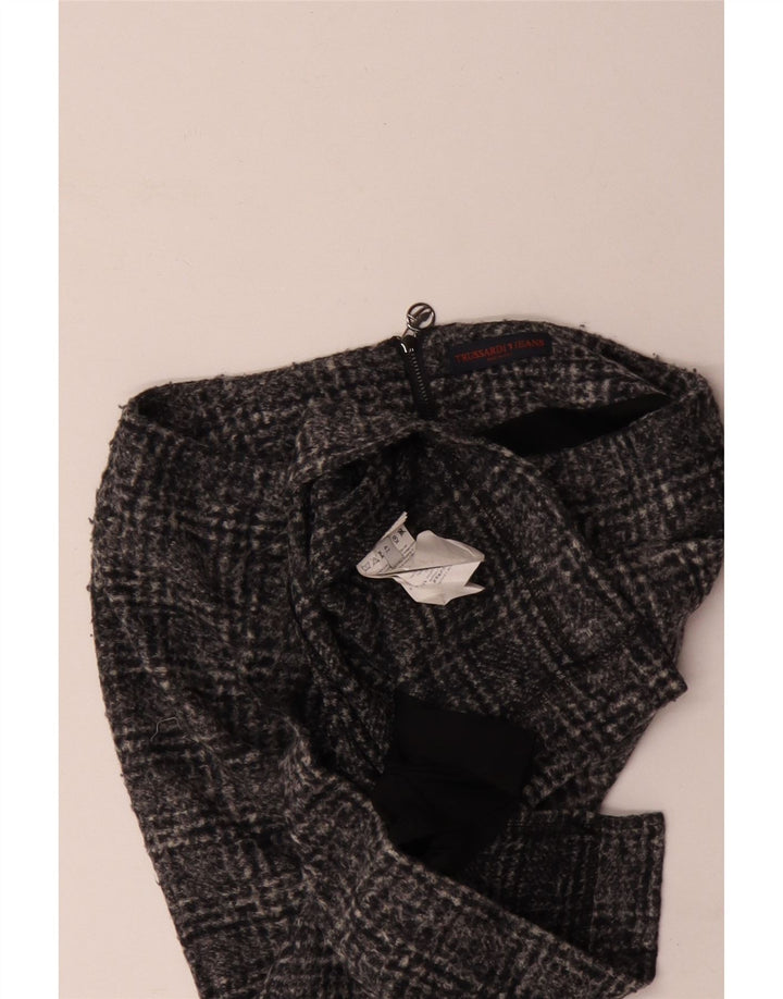 Falda tubo para mujer Trussardi IT 42 Medium W30 Poliéster a cuadros gris