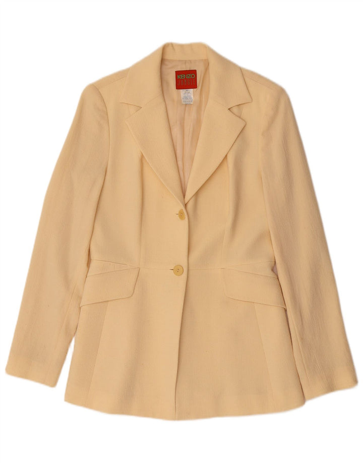 Kenzo Chaqueta Blazer De 2 Botones Para Mujer EU 40 Lana Beige Mediana