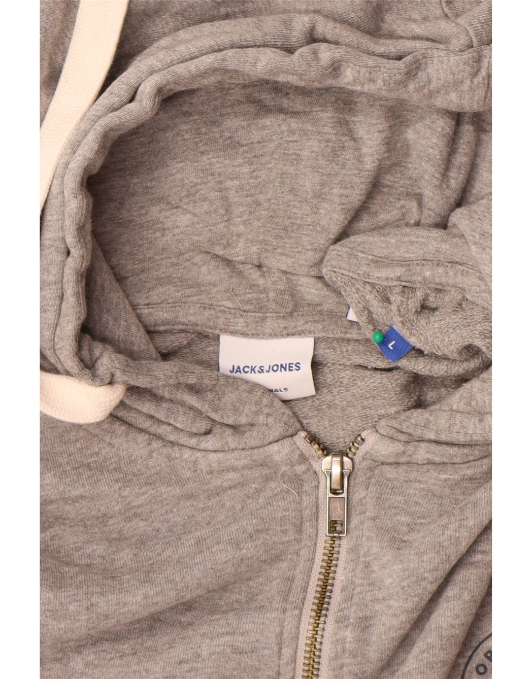 Jack & Jones - Sudadera con capucha y cremallera para hombre, talla grande, algodón gris
