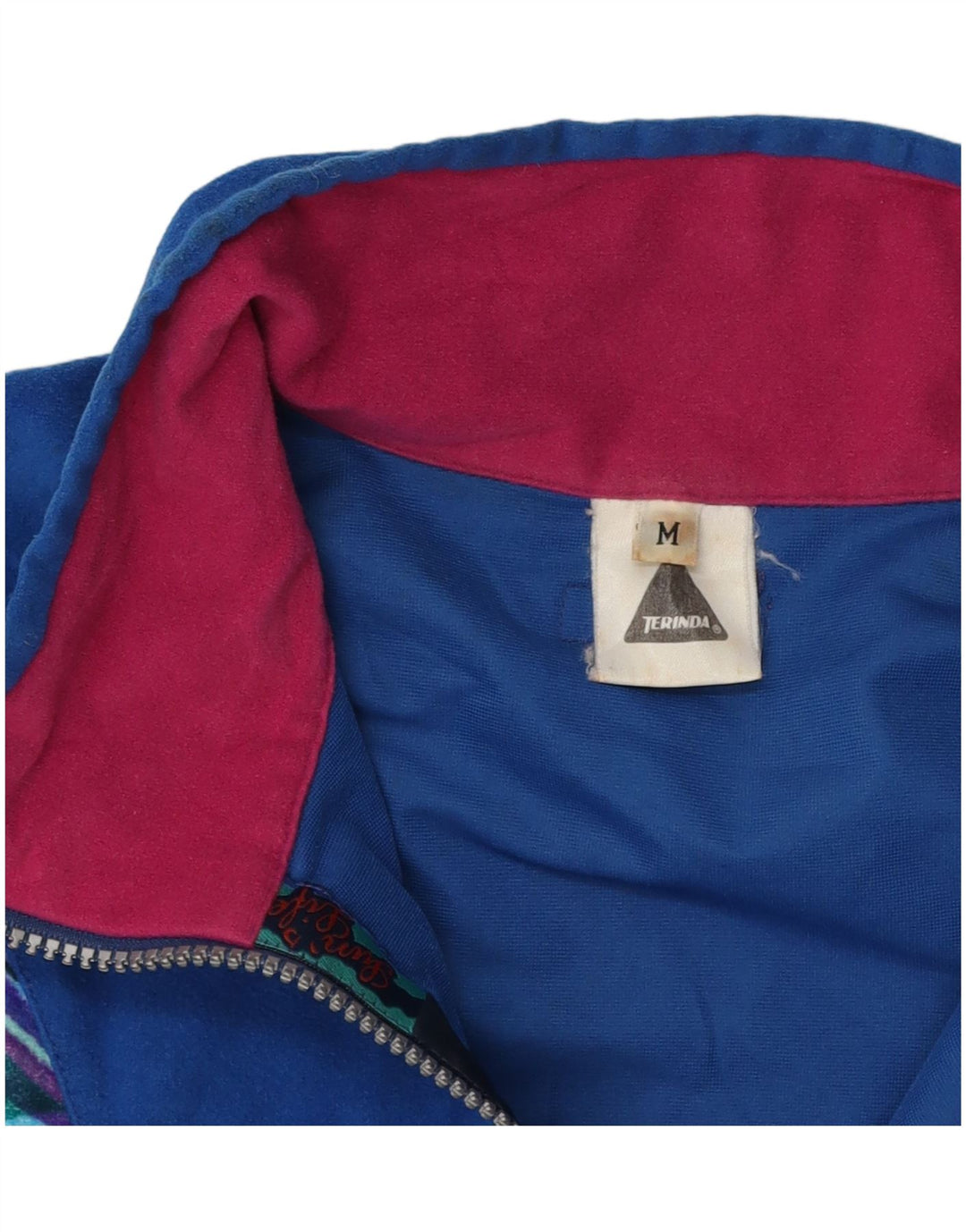 Terinda Chaqueta de chándal extragrande para mujer UK 40 Azul medio Geométrico