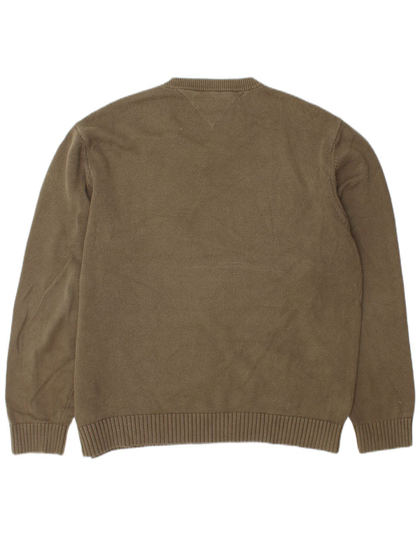 Tommy Hilfiger Jersey con Cuello en V para Hombre XL Caqui Algodón