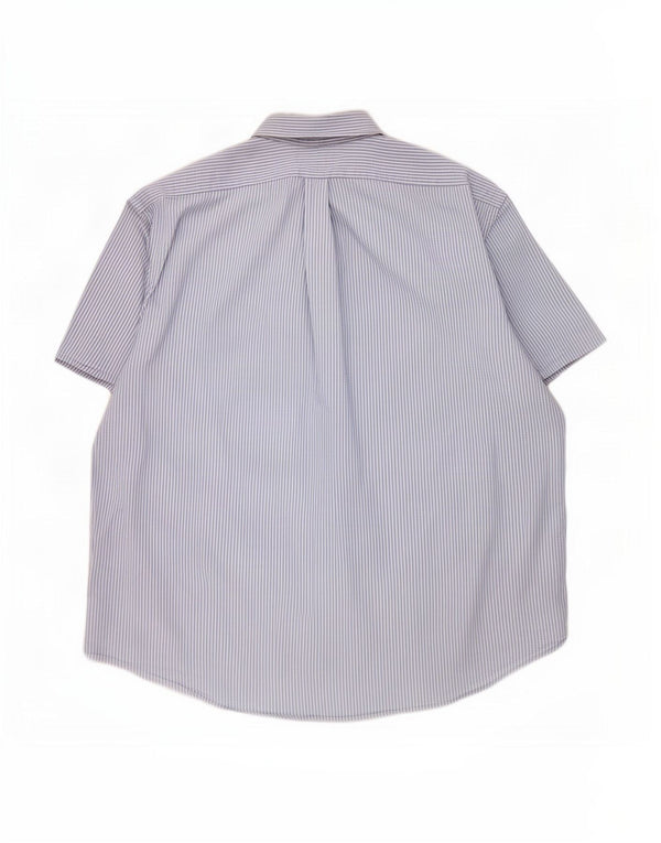 Polo Ralph Lauren Camisa de manga corta para hombre, ajuste personalizado, 2XL, azul, a rayas