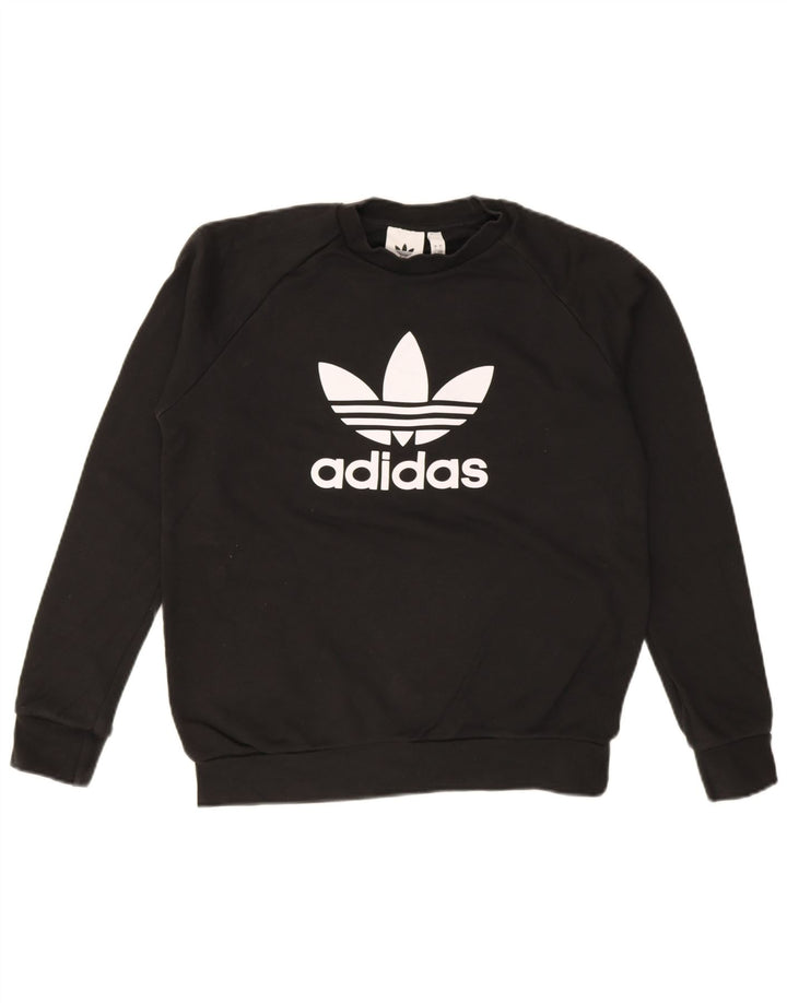 Adidas Hombre Sudadera Gráfica Jersey Pequeño Algodón Negro
