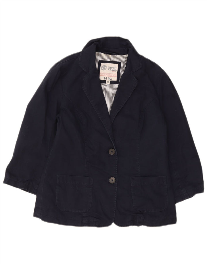 FAT FACE Chaqueta tipo blazer con 2 botones y manga 3/4 para mujer UK 10 Small Azul marino