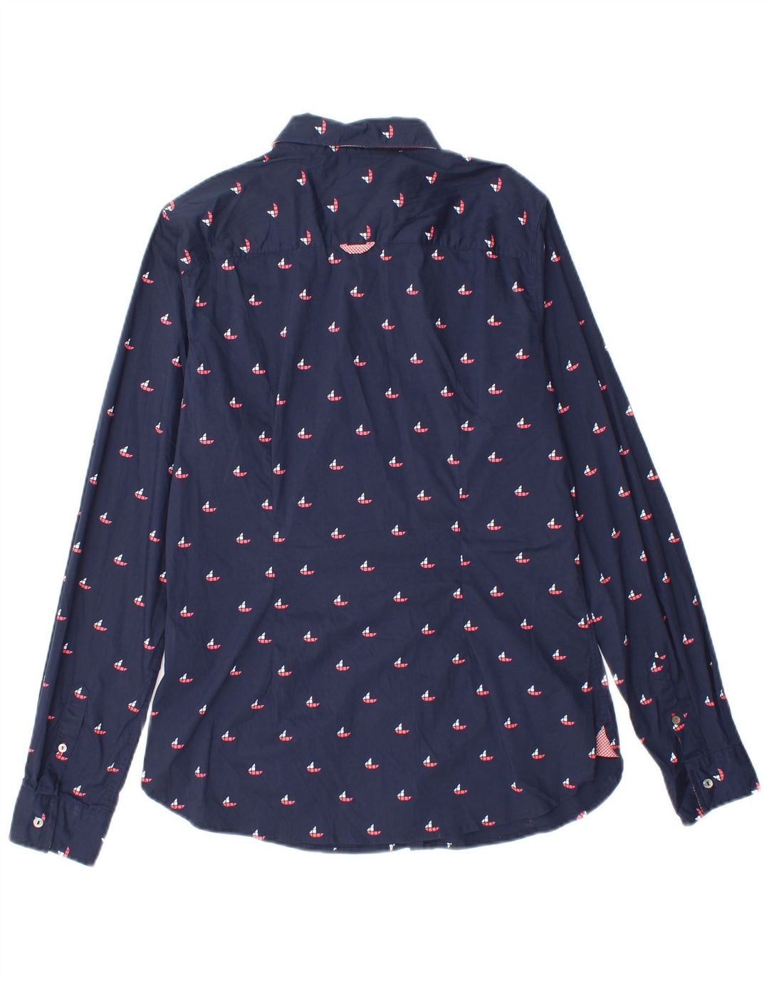 Tommy Hilfiger Camisa ajustada para mujer US 8 Mediana Azul marino Algodón geométrico