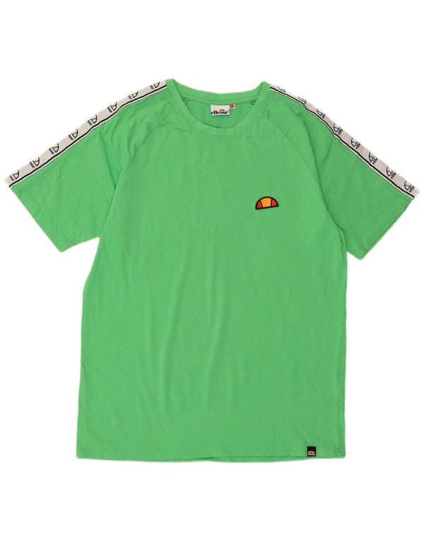 ELLESSE Hombre Camiseta Gráfica Top XL Verde Colorblock Algodón