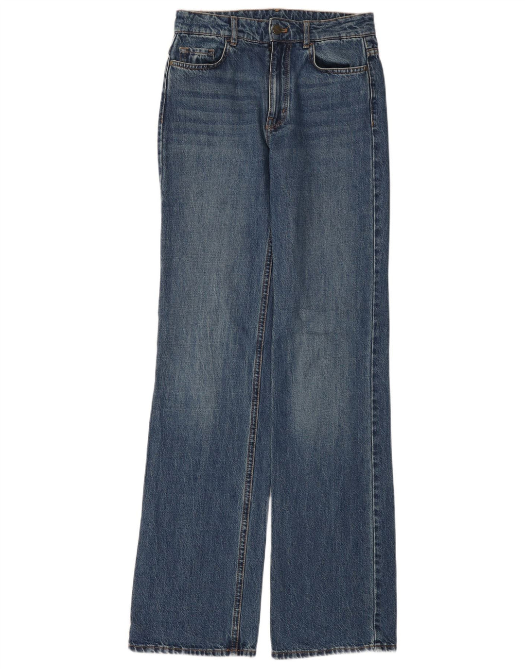 Vaqueros Massimo Dutti Mujer Acampanados Tiro Alto W34 L35 Algodón Azul