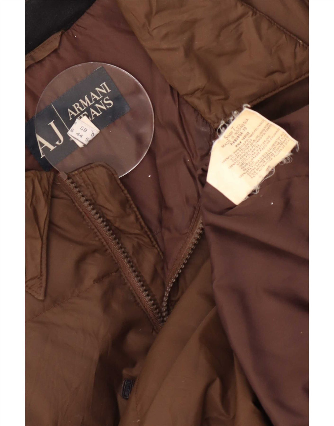Armani Chaqueta acolchada para hombre UK 44 2XL Marrón Poliamida