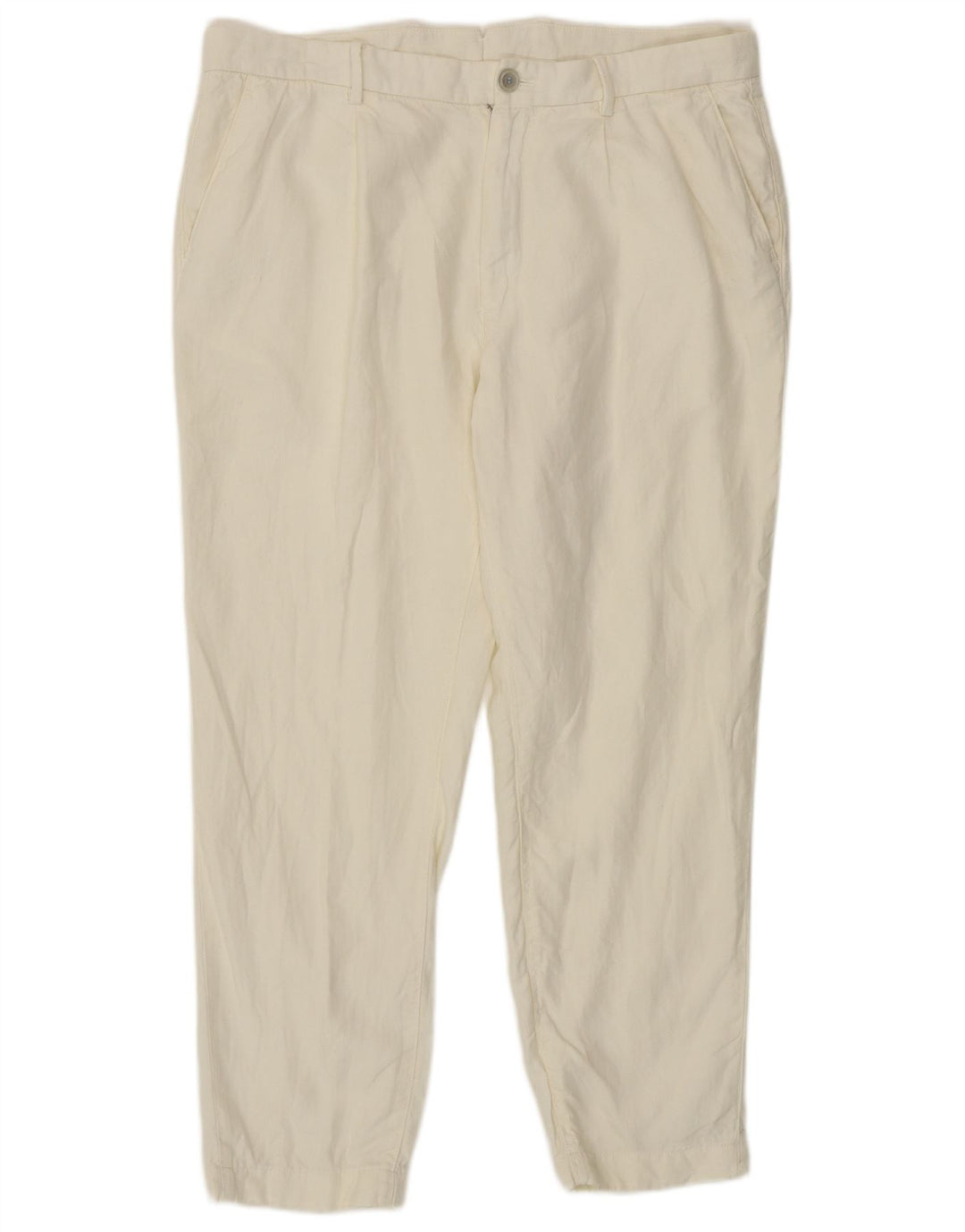 MASSIMO DUTTI Mens Slim Cropped Trousers EU 44 Large W34 L25 White