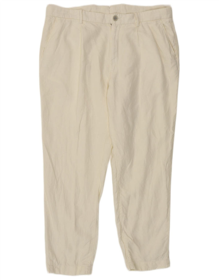 MASSIMO DUTTI Mens Slim Cropped Trousers EU 44 Large W34 L25 White