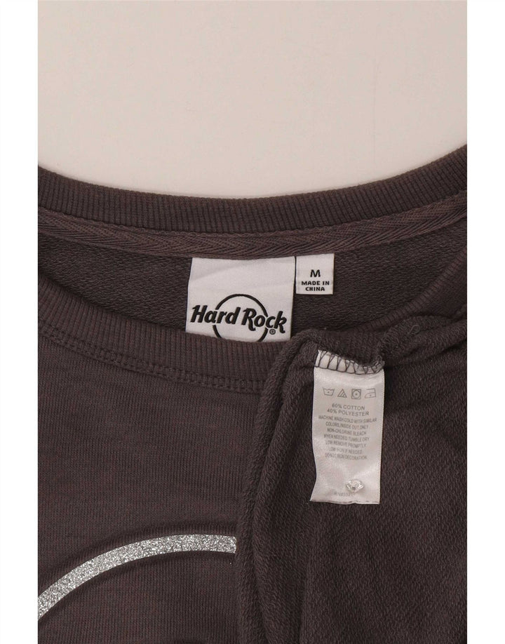 Hard Rock Cafe - Sudadera extragrande con gráfico para mujer, talla 40, color gris medio