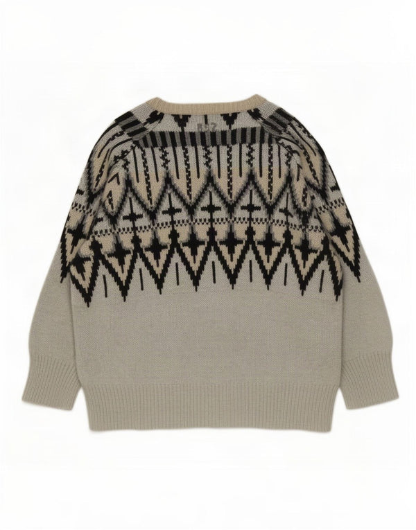 Odd Molly Suéter tipo jersey con cuello barco para mujer UK 46 Grande Gris Fair Isle