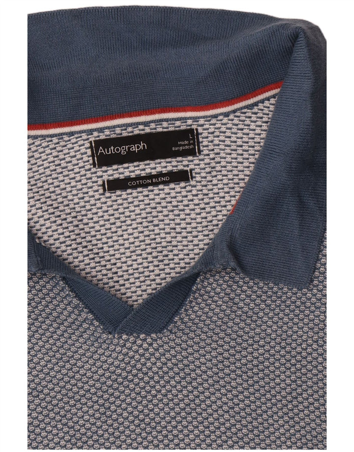 Marks & Spencer - Jersey con cuello tipo polo para hombre, talla grande, color azul