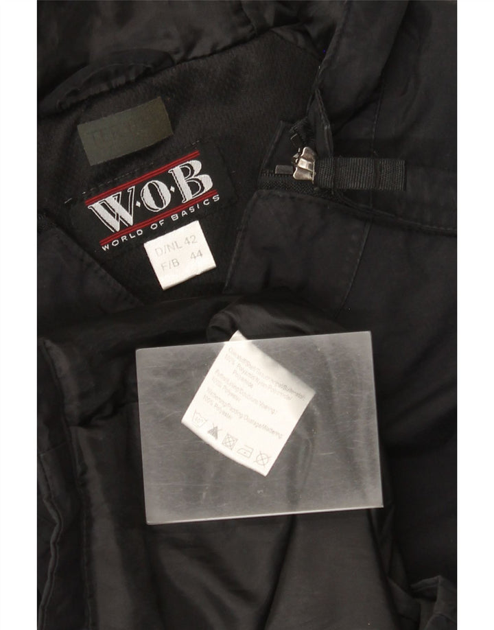 Vintage mujer sudadera con capucha chaqueta cortavientos EU 44 XL poliamida negra