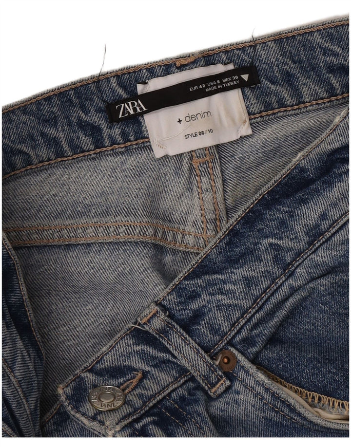Zara Jeans Rectos De Tiro Alto Para Mujer EU 40 Medium W30 L27 Azul