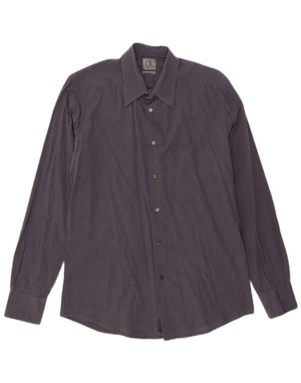 Camisa Calvin Klein Hombre Slim Fit Algodón A Rayas Azul Marino Mediano