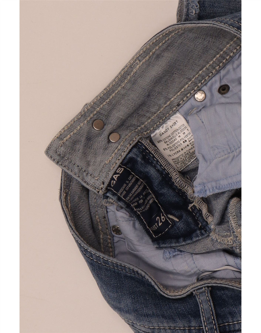GUESS Shorts vaqueros para mujer W26 Small Blue Cotton
