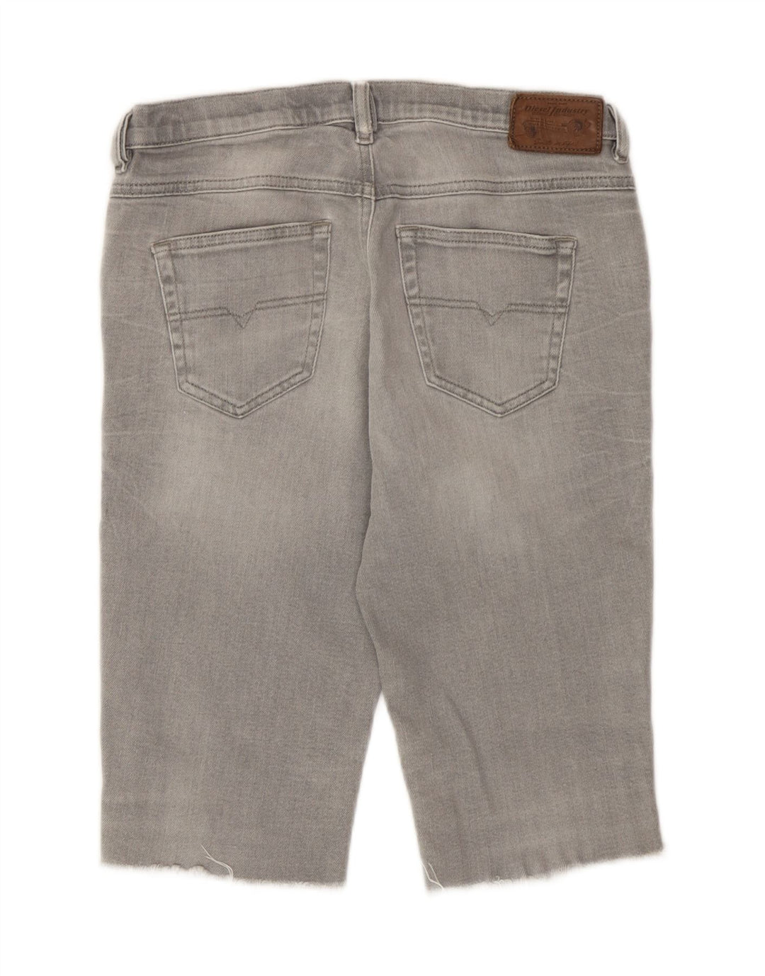 Diesel Mujer Belthy Pantalones Cortos De Mezclilla Desgastados W27 Pequeño Algodón Gris