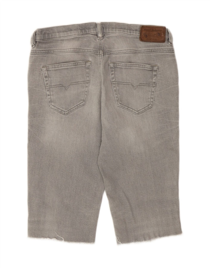 Diesel Mujer Belthy Pantalones Cortos De Mezclilla Desgastados W27 Pequeño Algodón Gris