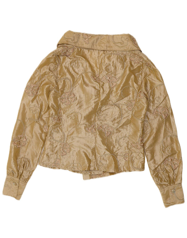 Naracamicie Blusa corta para mujer UK 42 Poliéster floral beige medio