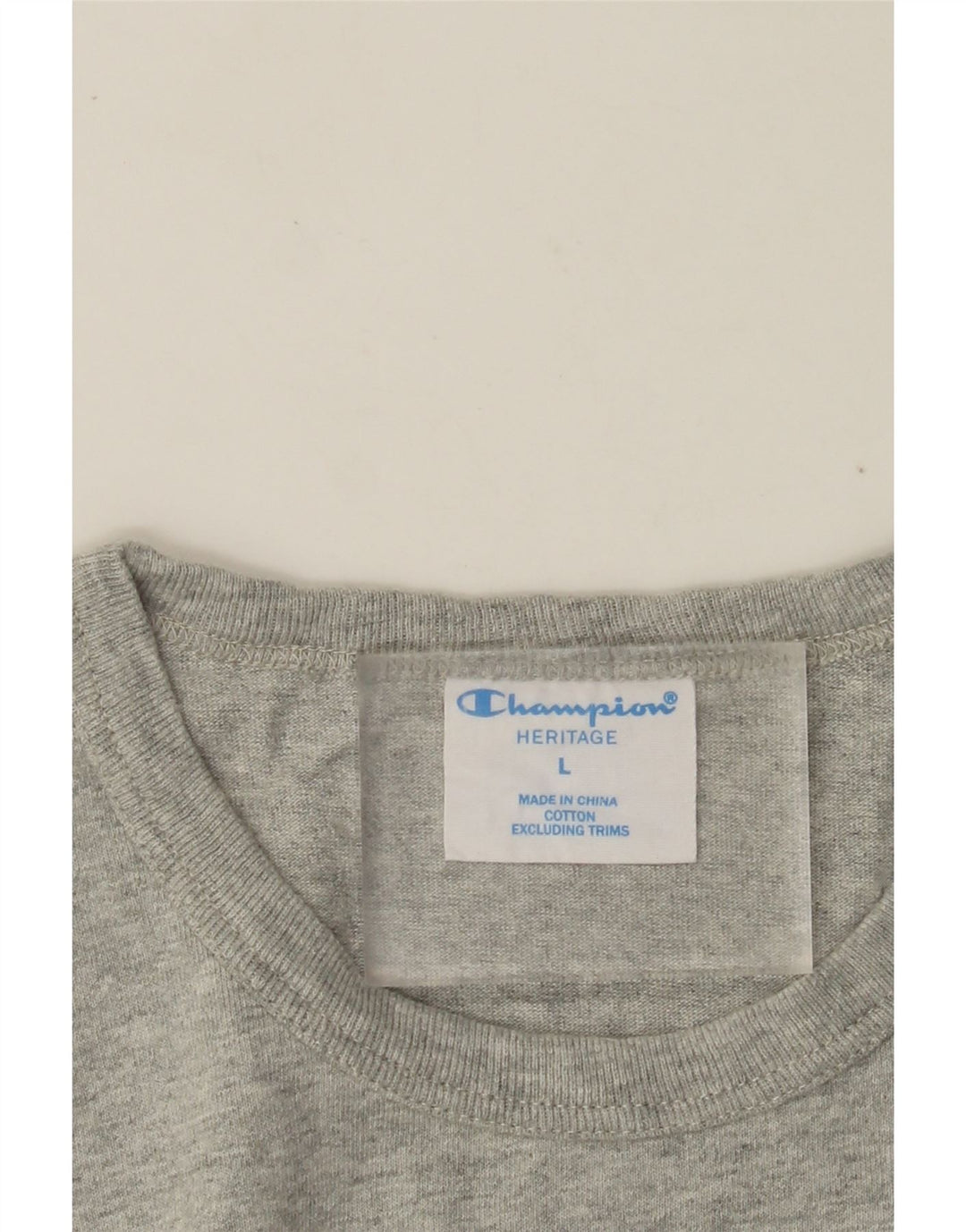 CHAMPION Camiseta Heritage para hombre Top grande de algodón moteado gris