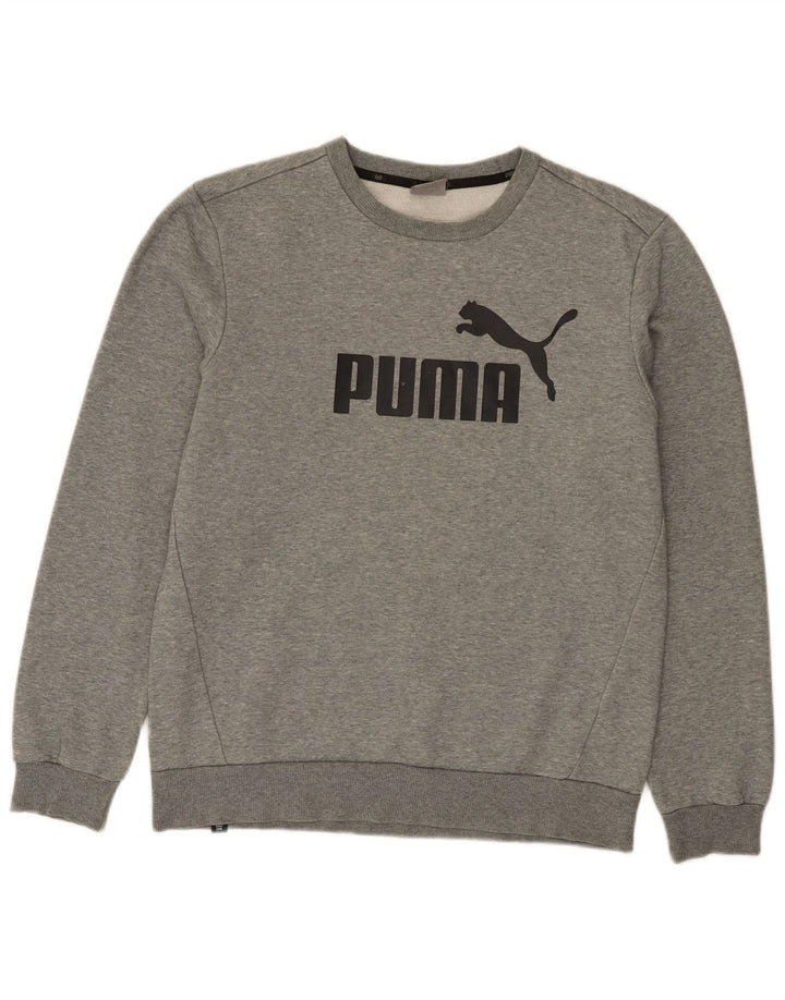 Puma Hombre Sudadera Gráfica Jersey De Algodón Moteado Gris Medio