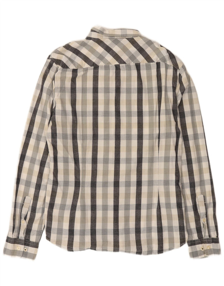 Camisa Lee para hombre de algodón a cuadros grises grandes