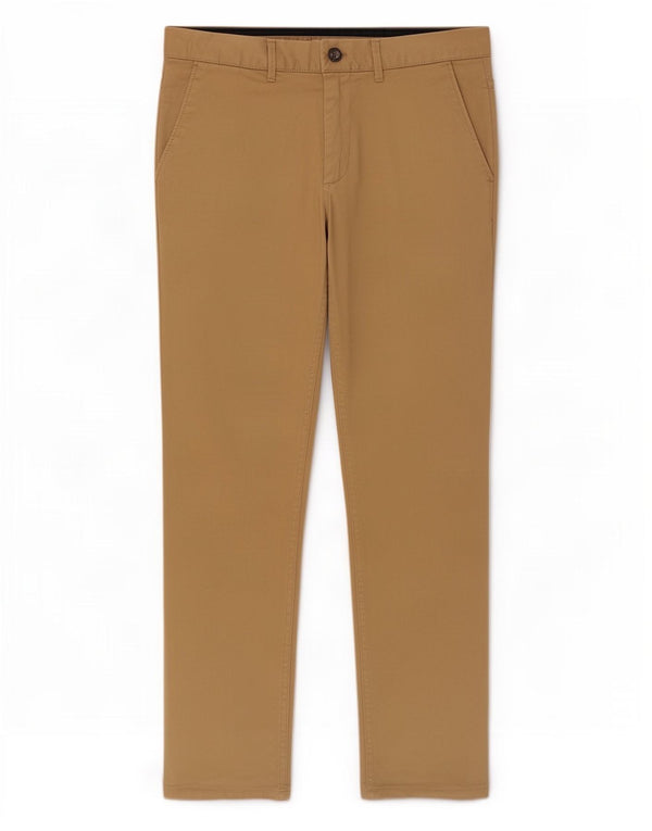 Zara Pantalón chino recto para hombre EU 42 Large W32 L28 Algodón beige