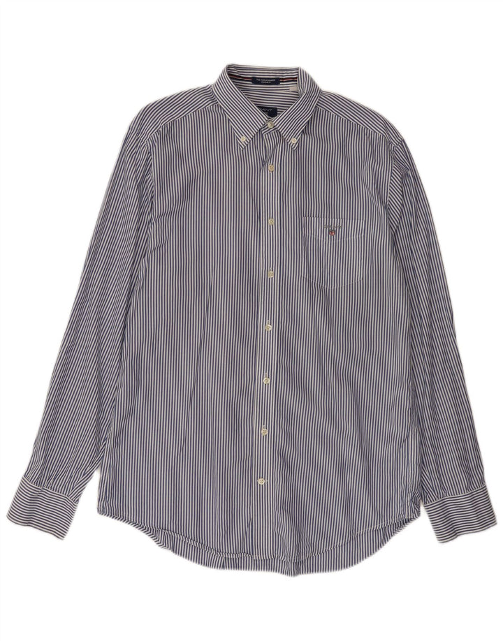 Camisa Gant Regular Fit De Algodón Con Rayas Azules Grandes |