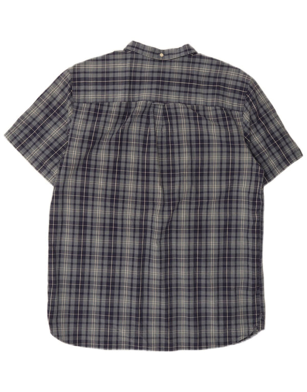 Lyle & Scott Camisa de Manga Corta Regular Fit para Hombre XL Algodón a Cuadros Azul